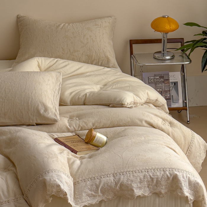 91家纺网 家纺一手货源 找家纺 （总）米菲 2025新款亲肤舒适棉麻大提花花边冬被被子被芯