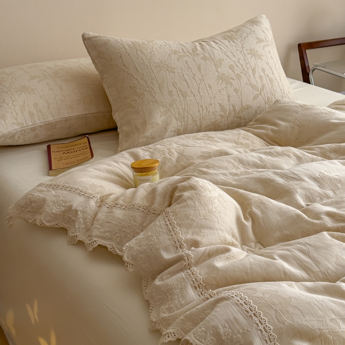 91家纺网 家纺一手货源 找家纺 （总）米菲 2025新款亲肤舒适棉麻大提花花边冬被被子被芯