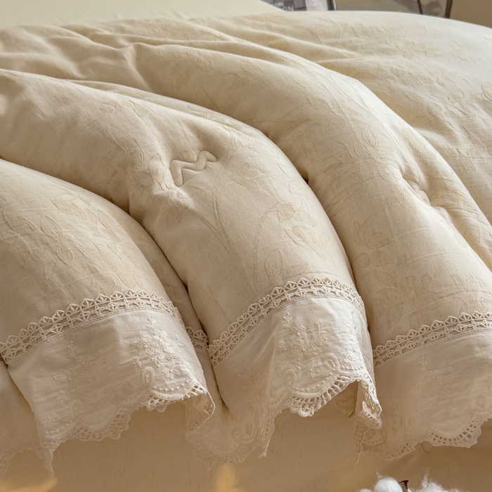 91家纺网 家纺一手货源 找家纺 （总）米菲 2025新款亲肤舒适棉麻大提花花边冬被被子被芯