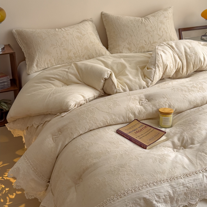 91家纺网 家纺一手货源 找家纺 （总）米菲 2025新款亲肤舒适棉麻大提花花边冬被被子被芯