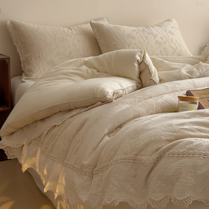 91家纺网 家纺一手货源 找家纺 （总）米菲 2025新款亲肤舒适棉麻大提花花边冬被被子被芯