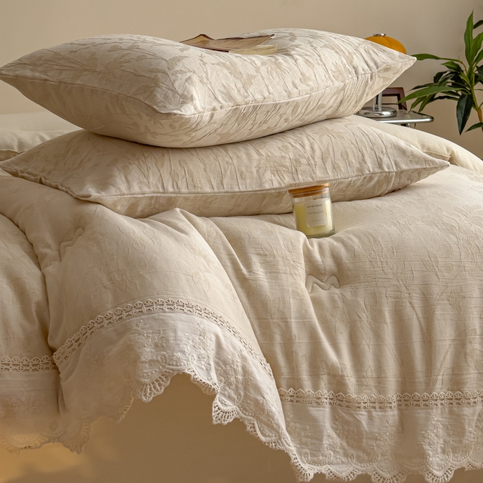 91家纺网 家纺一手货源 找家纺 （总）米菲 2025新款亲肤舒适棉麻大提花花边冬被被子被芯