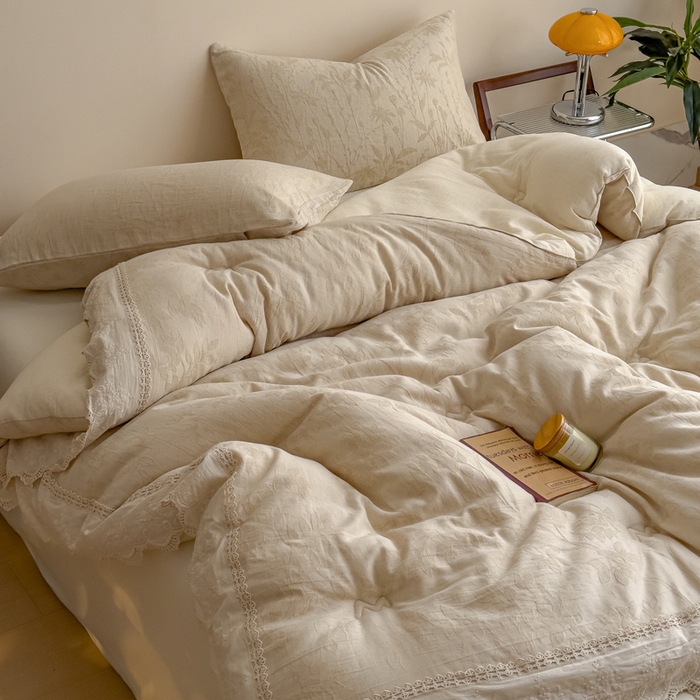 91家纺网 家纺一手货源 找家纺 （总）米菲 2025新款亲肤舒适棉麻大提花花边冬被被子被芯