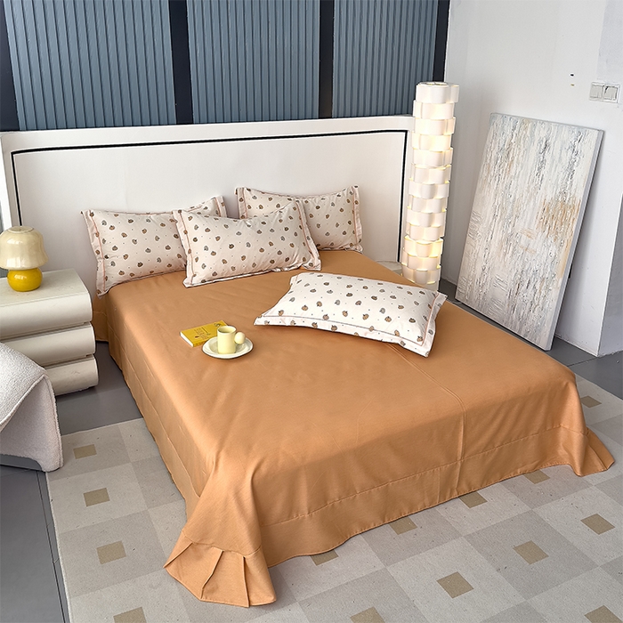 91家纺网 家纺一手货源 找家纺 优品阁 2024新款亲肤舒适全棉磨毛四件套学生三件套系列 贝贝南瓜