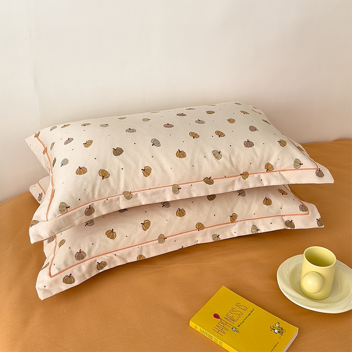 91家纺网 家纺一手货源 找家纺 优品阁 2024新款亲肤舒适全棉磨毛四件套学生三件套系列 贝贝南瓜