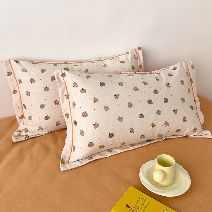 91家纺网 家纺一手货源 找家纺 优品阁 2024新款亲肤舒适全棉磨毛四件套学生三件套系列 贝贝南瓜