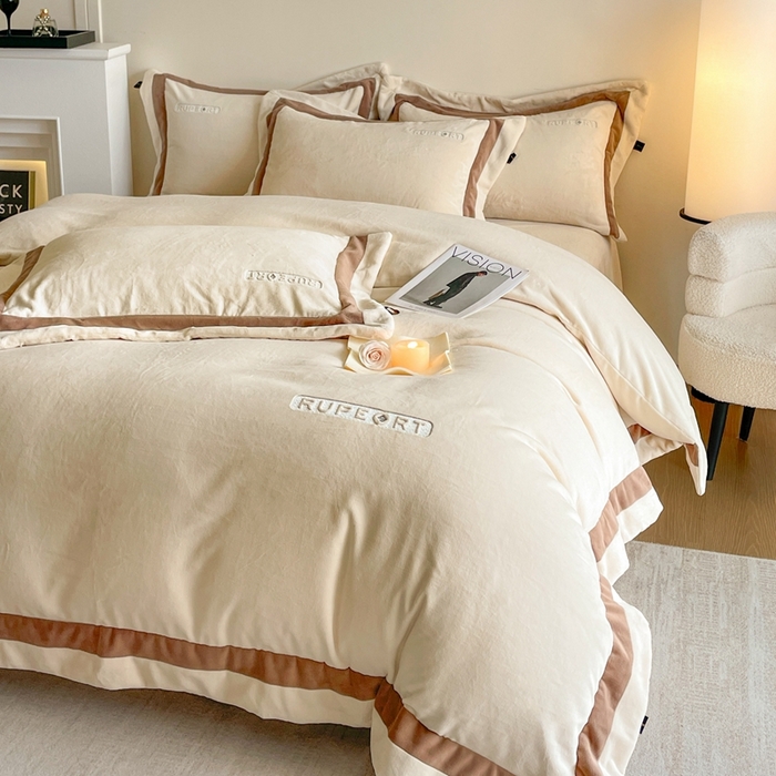 91家纺网 家纺一手货源 找家纺 （总）雅萱家纺 2025新款300g全消光牛奶绒四件套