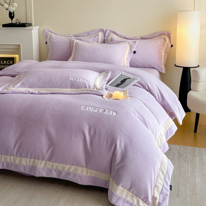 91家纺网 家纺一手货源 找家纺 （总）雅萱家纺 2025新款300g全消光牛奶绒四件套