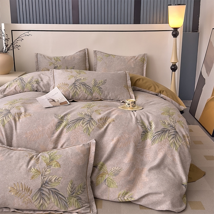 91家纺网 家纺一手货源 找家纺 优品阁 2024新款亲肤舒适全棉磨毛四件套学生三件套系列 叶罗丽