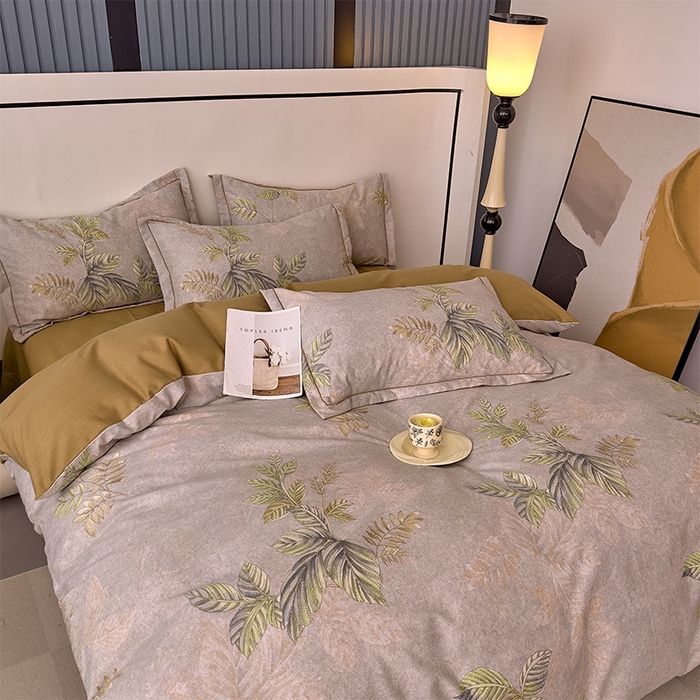 91家纺网 家纺一手货源 找家纺 优品阁 2024新款亲肤舒适全棉磨毛四件套学生三件套系列 叶罗丽