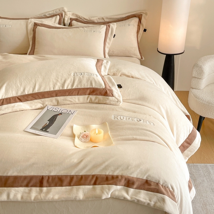 91家纺网 家纺一手货源 找家纺 （总）雅萱家纺 2025新款300g全消光牛奶绒四件套