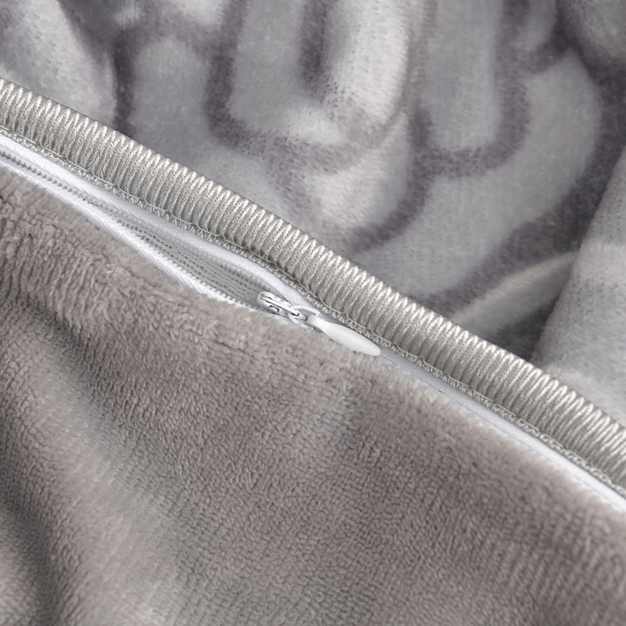 91家纺网 家纺一手货源 找家纺 绘萱2025新品爆款8斤包边印花牛奶绒四件套床裙款法莱绒金貂貂狐 玫瑰花语-灰