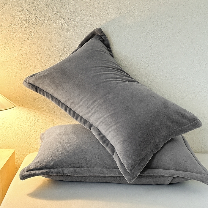 91家纺网 家纺一手货源 找家纺 百寐 2025新款纯色牛奶绒抗静电加厚保暖信封加大50*80/48*74/40*60 绅士灰