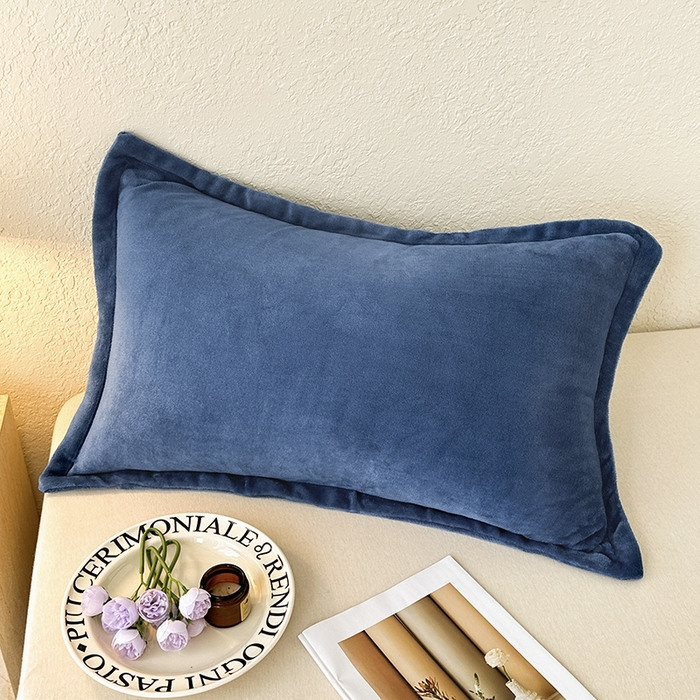 91家纺网 家纺一手货源 找家纺 百寐 2025新款纯色牛奶绒抗静电加厚保暖信封加大50*80/48*74/40*60 深海蓝