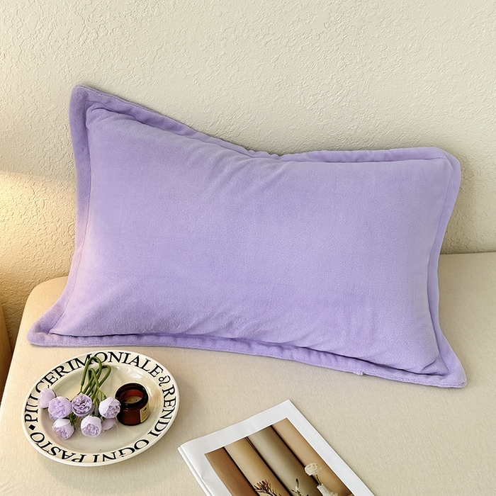 91家纺网 家纺一手货源 找家纺 百寐 2025新款纯色牛奶绒抗静电加厚保暖信封加大50*80/48*74/40*60 浪漫紫