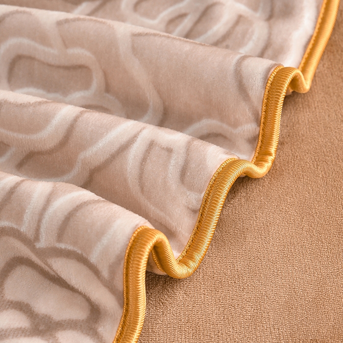 91家纺网 家纺一手货源 找家纺 绘萱2025新品爆款8斤包边印花牛奶绒四件套床裙款法莱绒金貂貂狐 玫瑰花语-咖