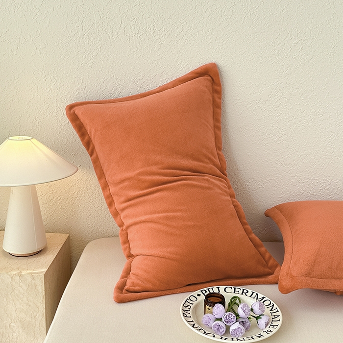 91家纺网 家纺一手货源 找家纺 百寐 2025新款纯色牛奶绒抗静电加厚保暖信封加大50*80/48*74/40*60 爱玛橙