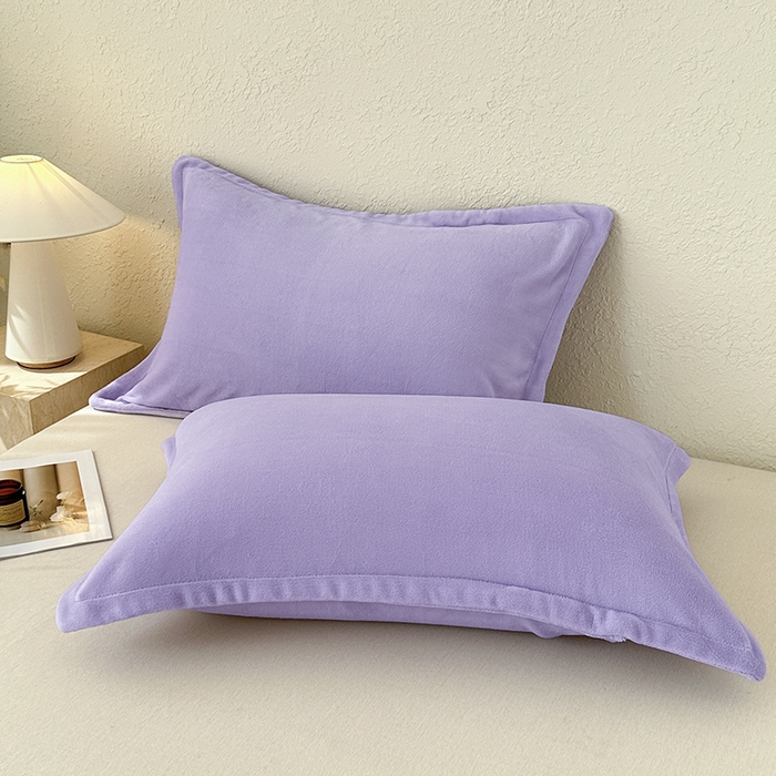 91家纺网 家纺一手货源 找家纺 百寐 2025新款纯色牛奶绒抗静电加厚保暖信封加大50*80/48*74/40*60 浪漫紫