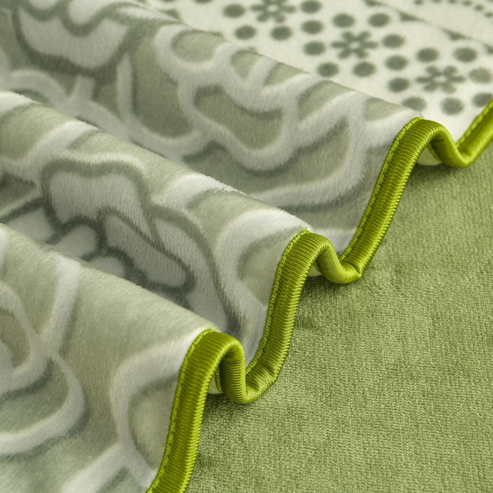 91家纺网 家纺一手货源 找家纺 绘萱2025新品爆款8斤包边印花牛奶绒四件套床裙款法莱绒金貂貂狐 玫瑰花语-绿