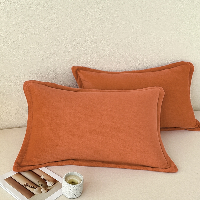 百寐 2025新款纯色牛奶绒抗静电加厚保暖信封加大50*80/48*74/40*60 爱玛橙