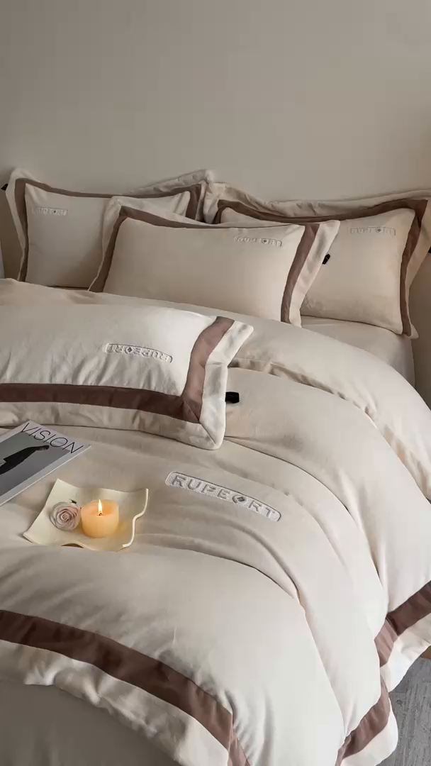 91家纺网 家纺一手货源 找家纺 （总）雅萱家纺 2025新款300g全消光牛奶绒四件套