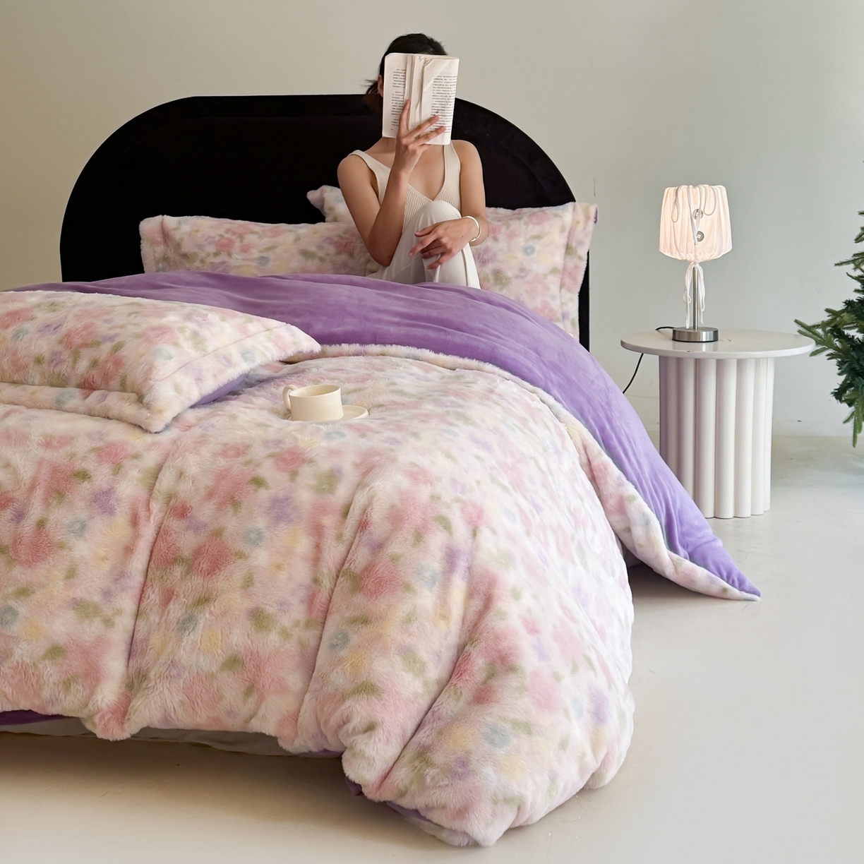 91家纺网 家纺一手货源 找家纺 （总）7V 2025新款A类兔毛绒印花床单四件套夹棉床盖床笠四件套全工艺牛奶绒   