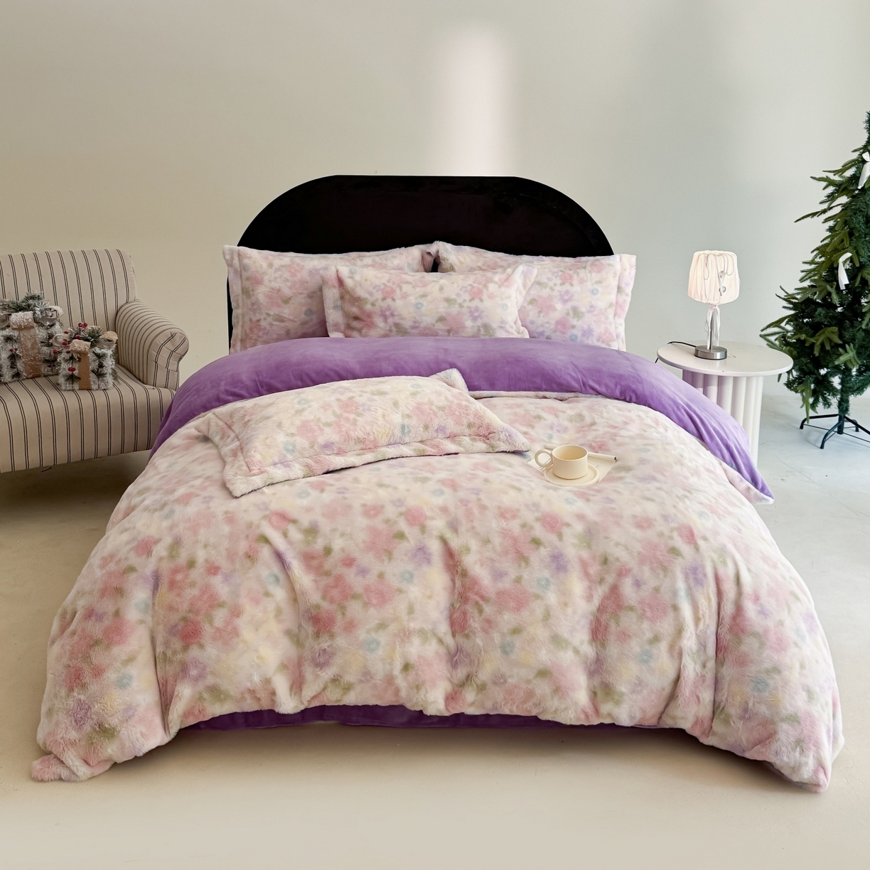 91家纺网 家纺一手货源 找家纺 大宽边A纯棉B牛奶绒四件套133*72全棉加绒法兰宝宝兔绒水晶 小绵羊