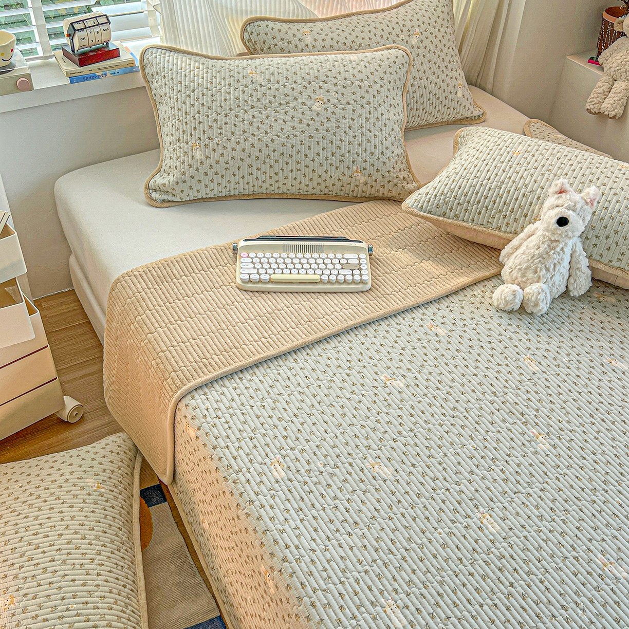 91家纺网 家纺一手货源 找家纺 （总）X猫先生 2025新品棉加绒床盖一面全棉一面牛奶绒床盖炕盖加厚床单床垫四季款系列二