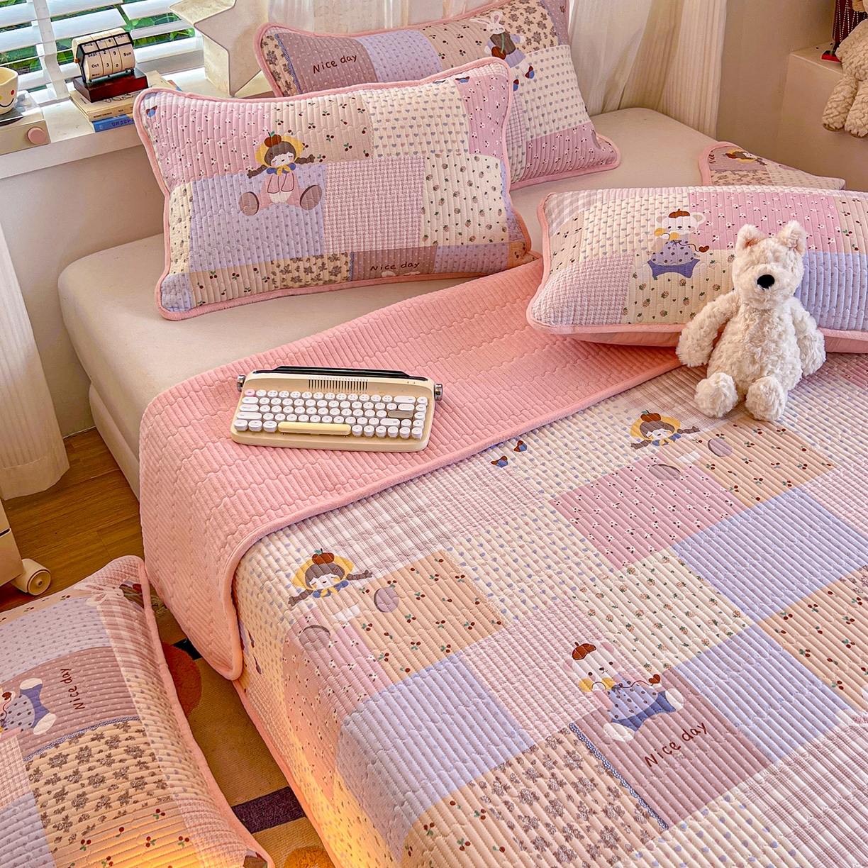 91家纺网 家纺一手货源 找家纺 （总）X猫先生 2025新品棉加绒床盖一面全棉一面牛奶绒床盖炕盖加厚床单床垫四季款系列二