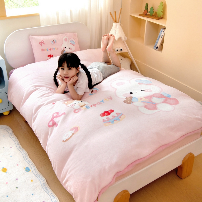 91家纺网 家纺一手货源 找家纺 （总）鱼宝 2025新款大版牛奶绒三件套六件套多件套-彩绘系列