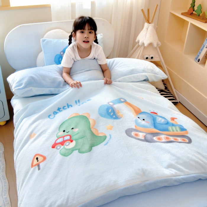 91家纺网 家纺一手货源 找家纺 （总）鱼宝 2025新款大版牛奶绒三件套六件套多件套-彩绘系列