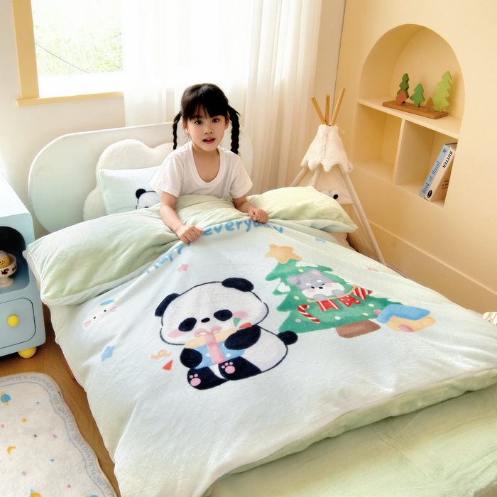 91家纺网 家纺一手货源 找家纺 （总）鱼宝 2025新款大版牛奶绒三件套六件套多件套-彩绘系列