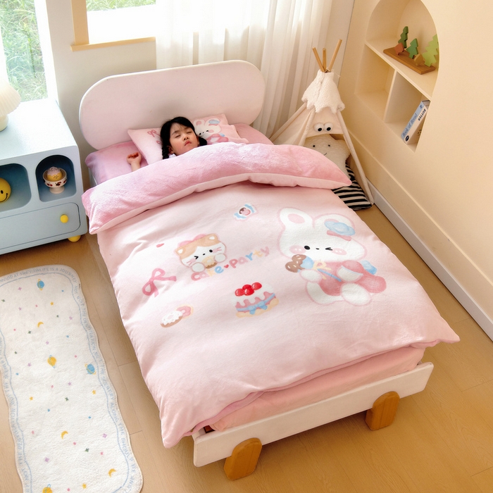 91家纺网 家纺一手货源 找家纺 （总）鱼宝 2025新款大版牛奶绒三件套六件套多件套-彩绘系列