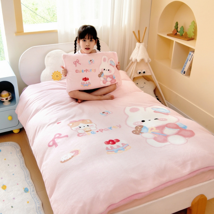 91家纺网 家纺一手货源 找家纺 （总）鱼宝 2025新款大版牛奶绒三件套六件套多件套-彩绘系列