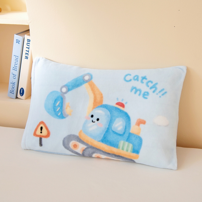 91家纺网 家纺一手货源 找家纺 鱼宝 2025新款大版牛奶绒三件套六件套多件套-彩绘系列 卡通挖机