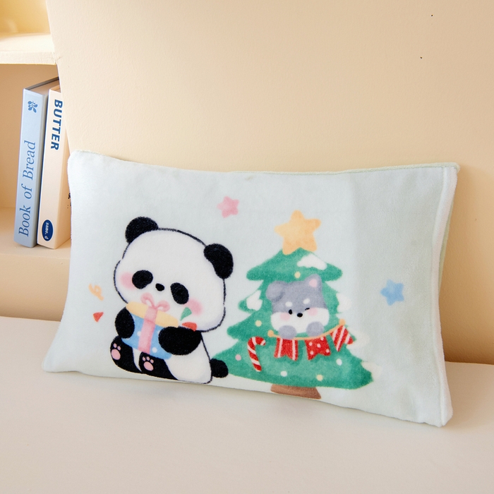 91家纺网 家纺一手货源 找家纺 鱼宝 2025新款大版牛奶绒三件套六件套多件套-彩绘系列 熊猫圆圆