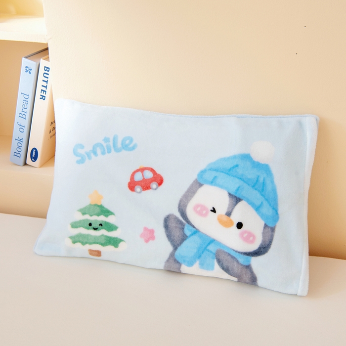 91家纺网 家纺一手货源 找家纺 鱼宝 2025新款大版牛奶绒三件套六件套多件套-彩绘系列 一只企鹅