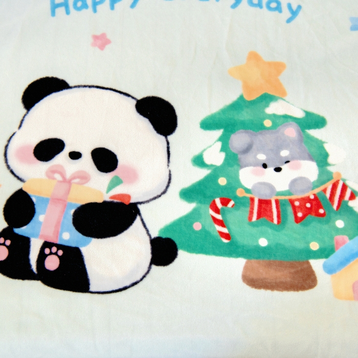 91家纺网 家纺一手货源 找家纺 鱼宝 2025新款大版牛奶绒三件套六件套多件套-彩绘系列 熊猫圆圆