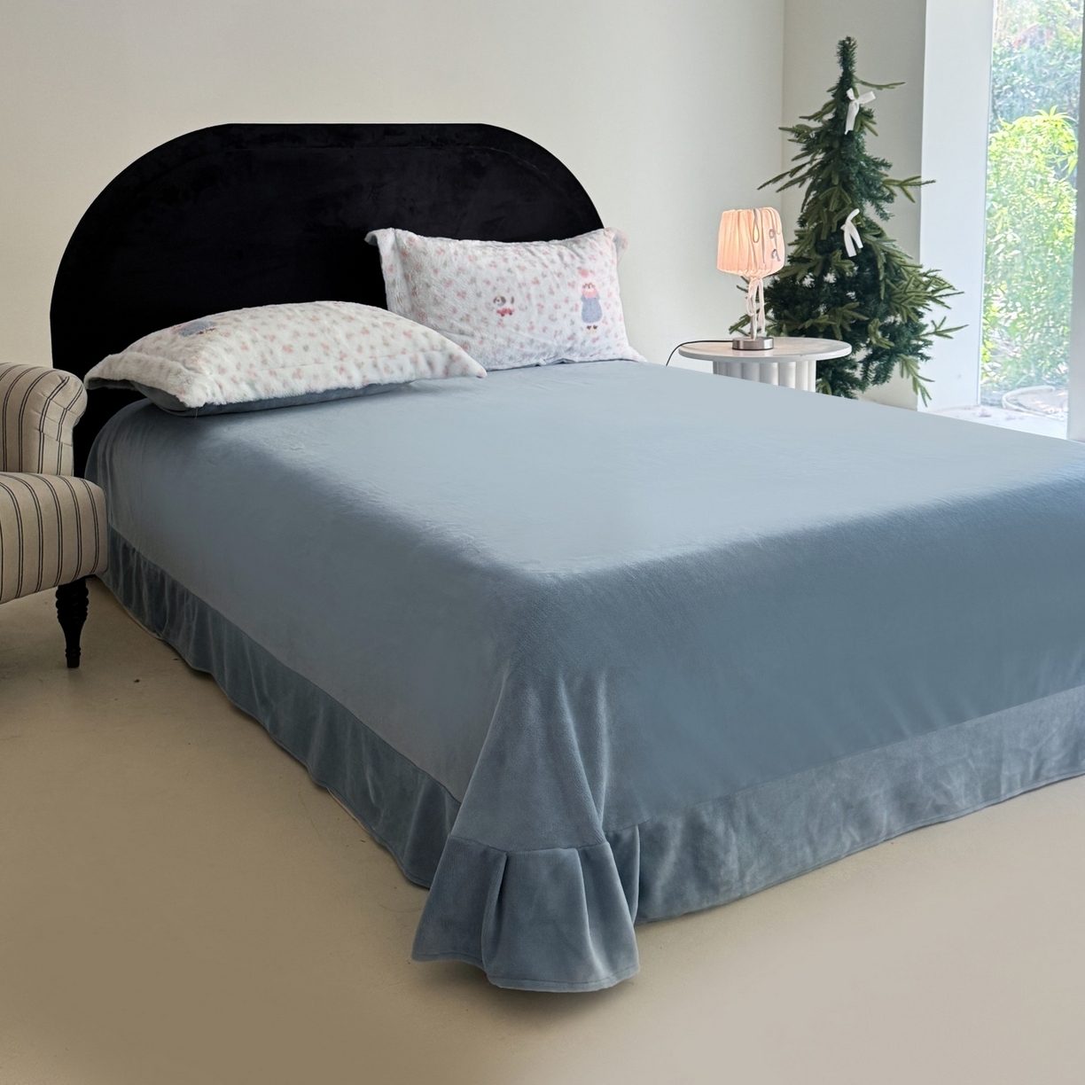 91家纺网 家纺一手货源 找家纺 7V 2025新款A类兔毛绒印花床单四件套夹棉床盖床笠四件套全工艺牛奶绒    绒毛兔偶