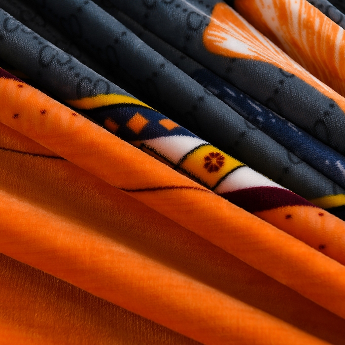 91家纺网 家纺一手货源 找家纺 绘萱2025新品爆款8斤包边印花牛奶绒四件套床裙款法莱绒金貂貂狐 三生有杏