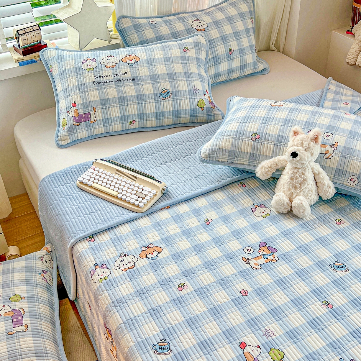 91家纺网 家纺一手货源 找家纺 （总）X猫先生 2025新品棉加绒床盖一面全棉一面牛奶绒床盖炕盖加厚床单床垫四季款系列二