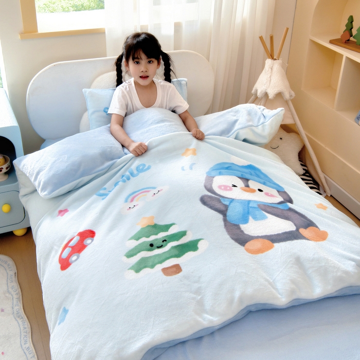 91家纺网 家纺一手货源 找家纺 （总）鱼宝 2025新款大版牛奶绒三件套六件套多件套-彩绘系列