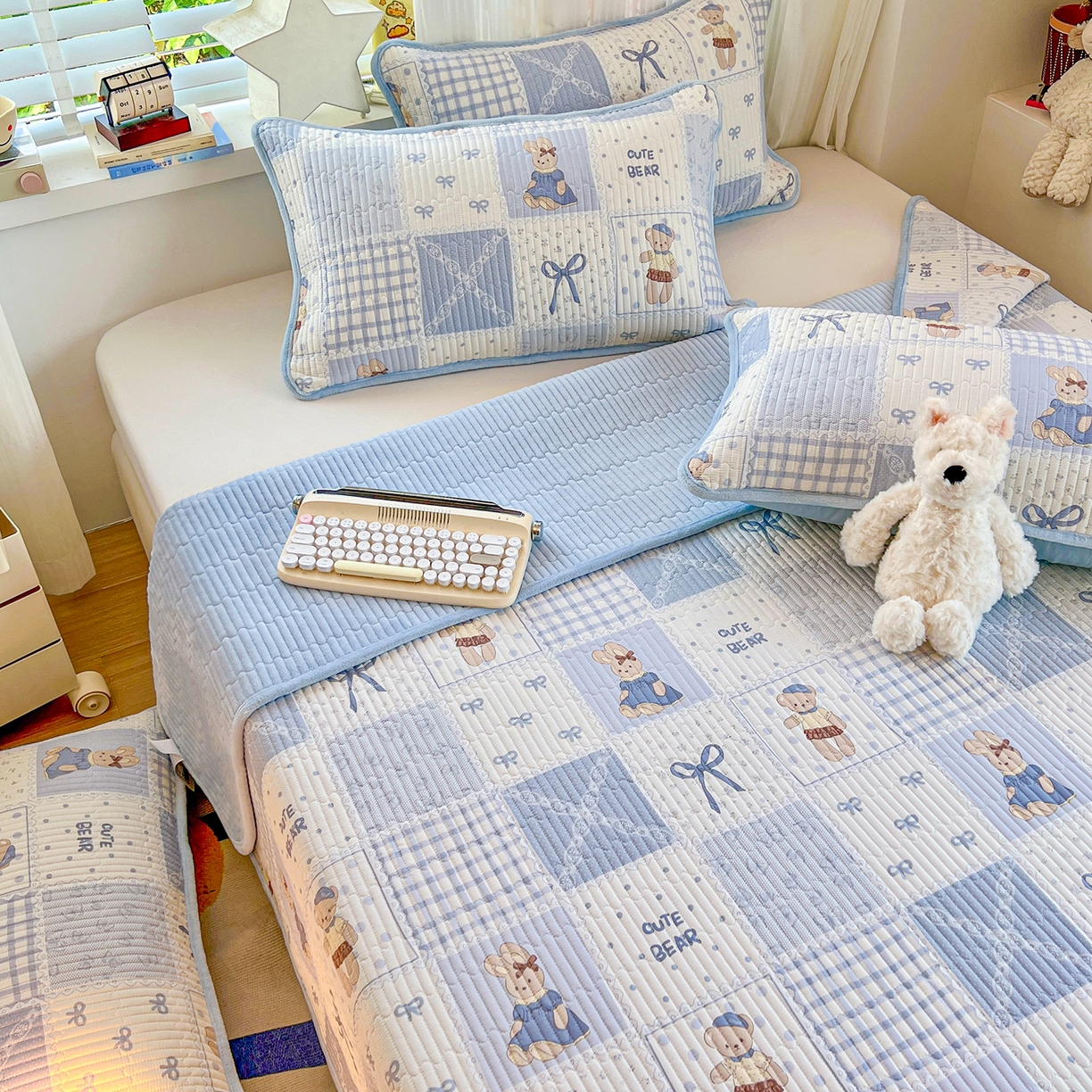 91家纺网 家纺一手货源 找家纺 （总）X猫先生 2025新品棉加绒床盖一面全棉一面牛奶绒床盖炕盖加厚床单床垫四季款系列二