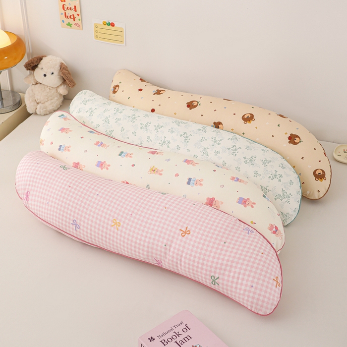 91家纺网 家纺一手货源 找家纺 大熊枕芯 2025新款全棉豌豆荚长抱枕双人长枕 组合图