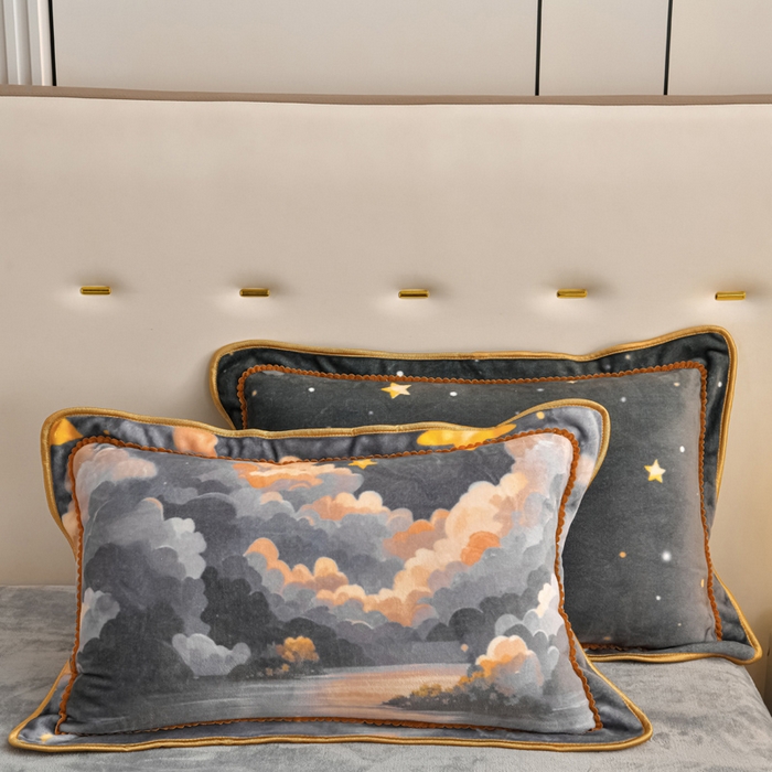 91家纺网 家纺一手货源 找家纺 绘萱2025新品爆款8斤包边印花牛奶绒四件套床裙款法莱绒金貂貂狐 星河