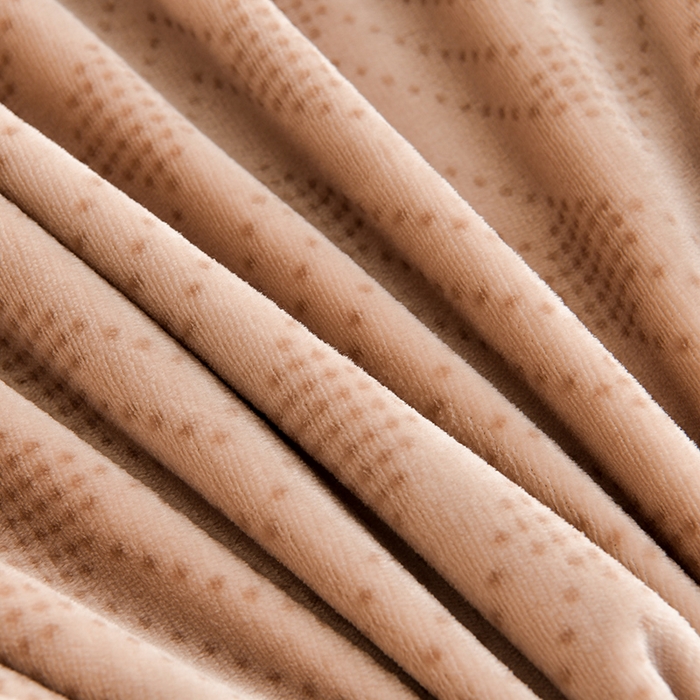 91家纺网 家纺一手货源 找家纺 绘萱2025新品爆款8斤包边印花牛奶绒四件套床裙款法莱绒金貂貂狐 杏运-卡其