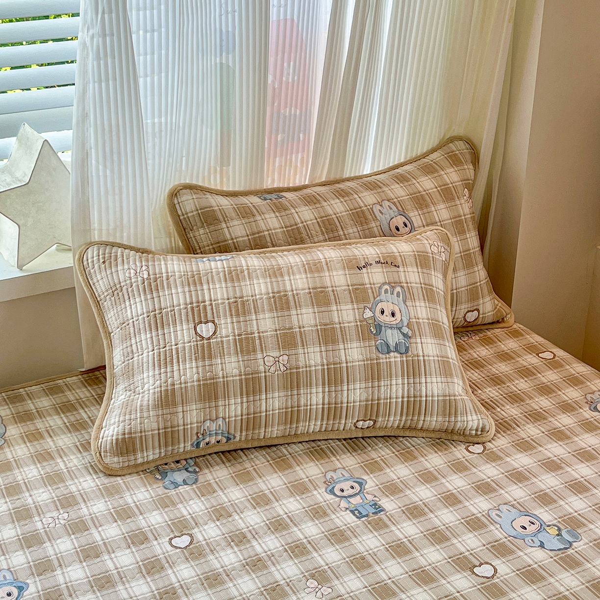 91家纺网 家纺一手货源 找家纺 X猫先生 2025新品棉加绒床盖一面全棉一面牛奶绒床盖炕盖加厚床单床垫四季款系列二 拉布兔兔（A棉B绒）