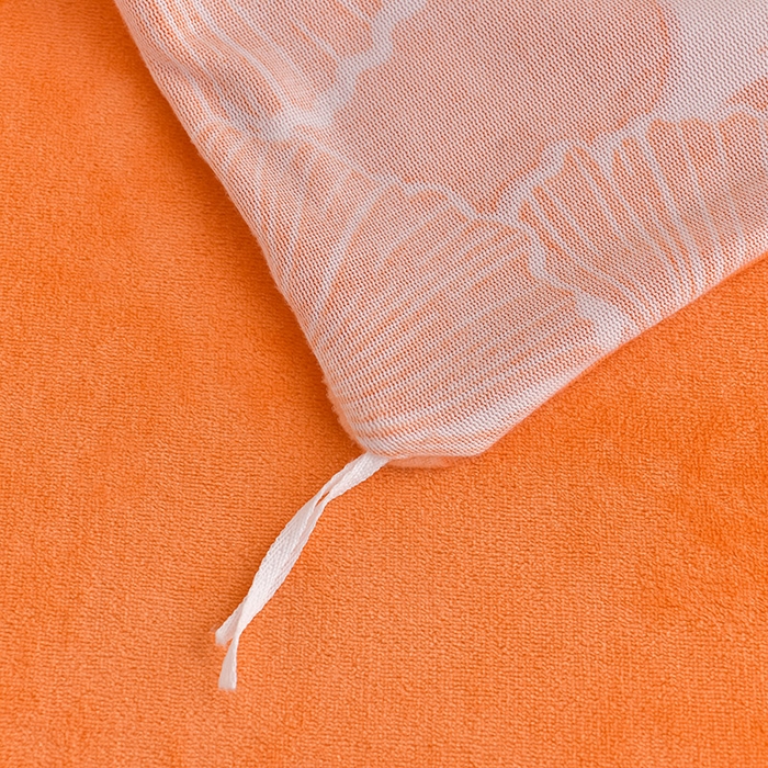 91家纺网 家纺一手货源 找家纺 绘萱2025新品爆款8斤包边印花牛奶绒四件套床裙款法莱绒金貂貂狐 银杏叶语-桔