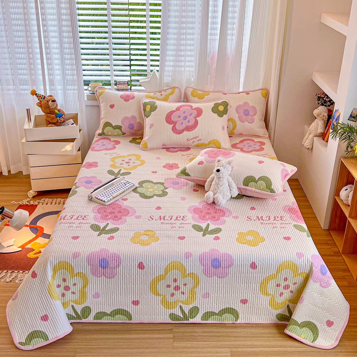 91家纺网 家纺一手货源 找家纺 X猫先生 2025新品棉加绒床盖一面全棉一面牛奶绒床盖炕盖加厚床单床垫四季款系列二 贝利花都(A棉B绒）