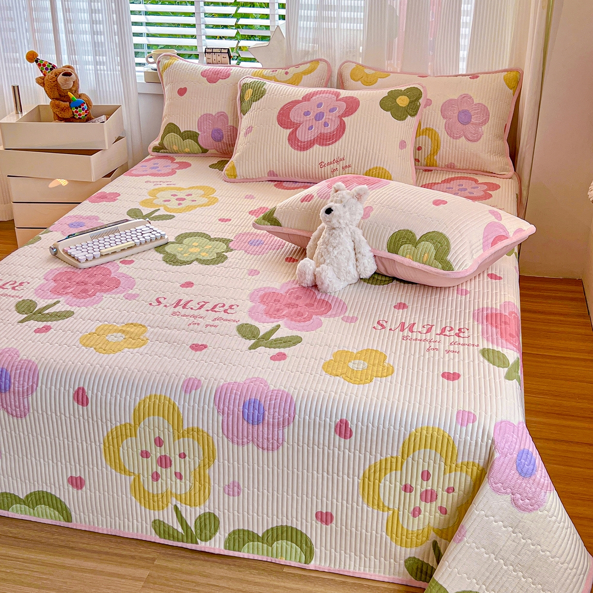 91家纺网 家纺一手货源 找家纺 X猫先生 2025新品棉加绒床盖一面全棉一面牛奶绒床盖炕盖加厚床单床垫四季款系列二 贝利花都(A棉B绒）